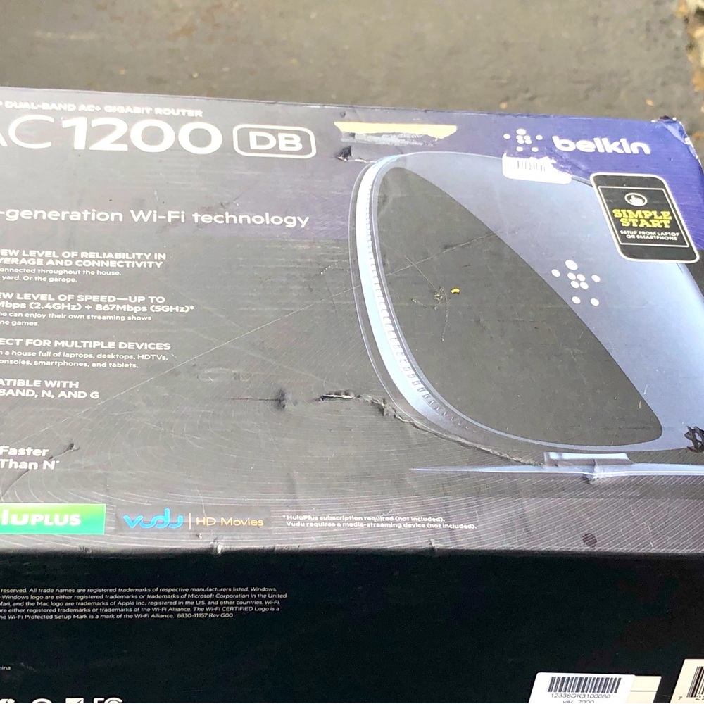 Belkin AC1200 DB Wi-Fi Dual-Band AC+ Gigabit Router  Factory